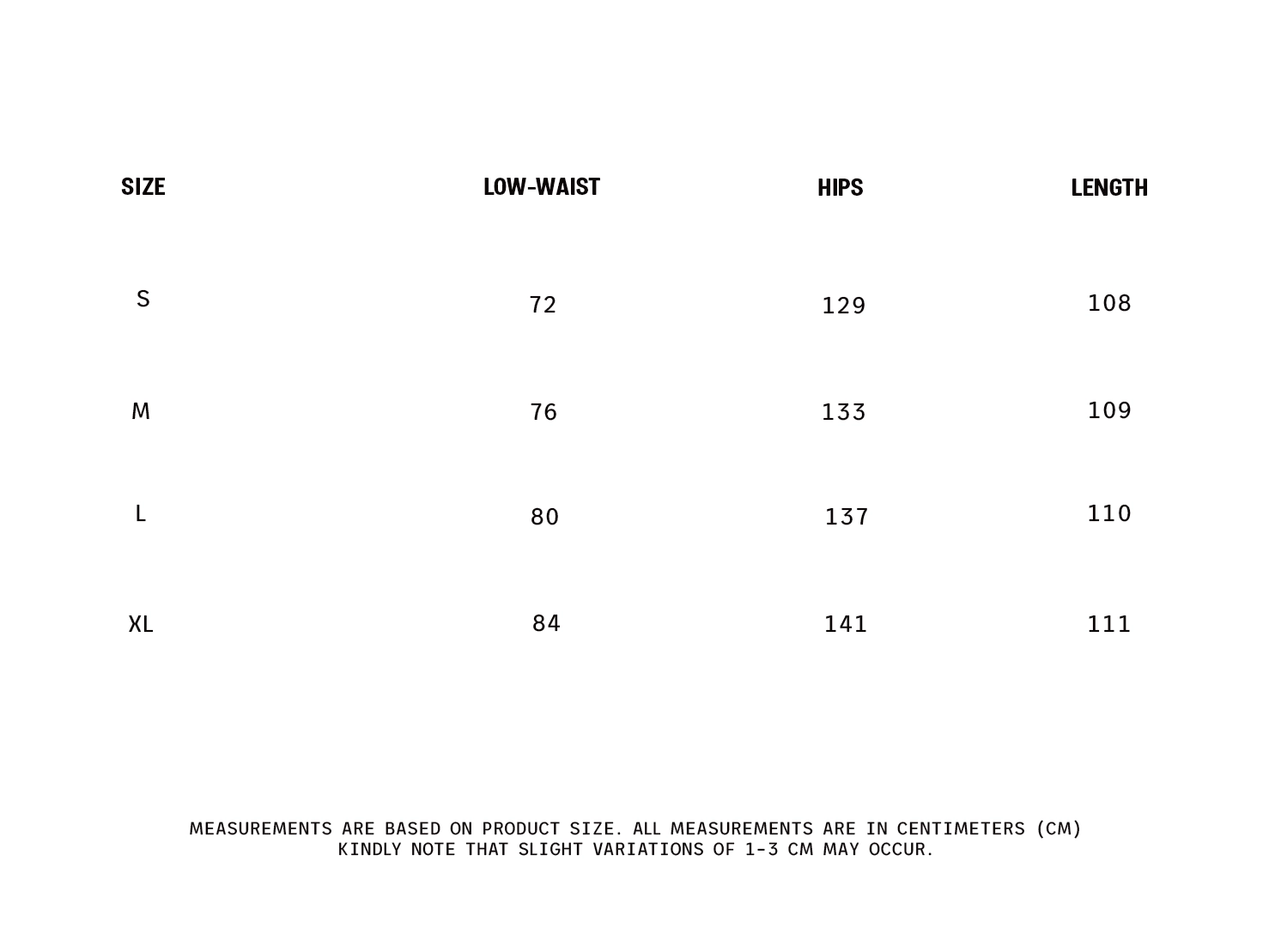 Guide Sizes Image
