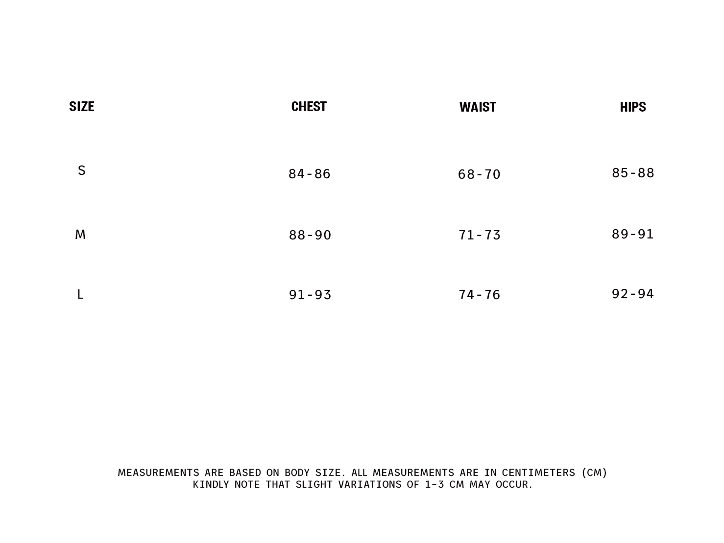 Guide Sizes Image
