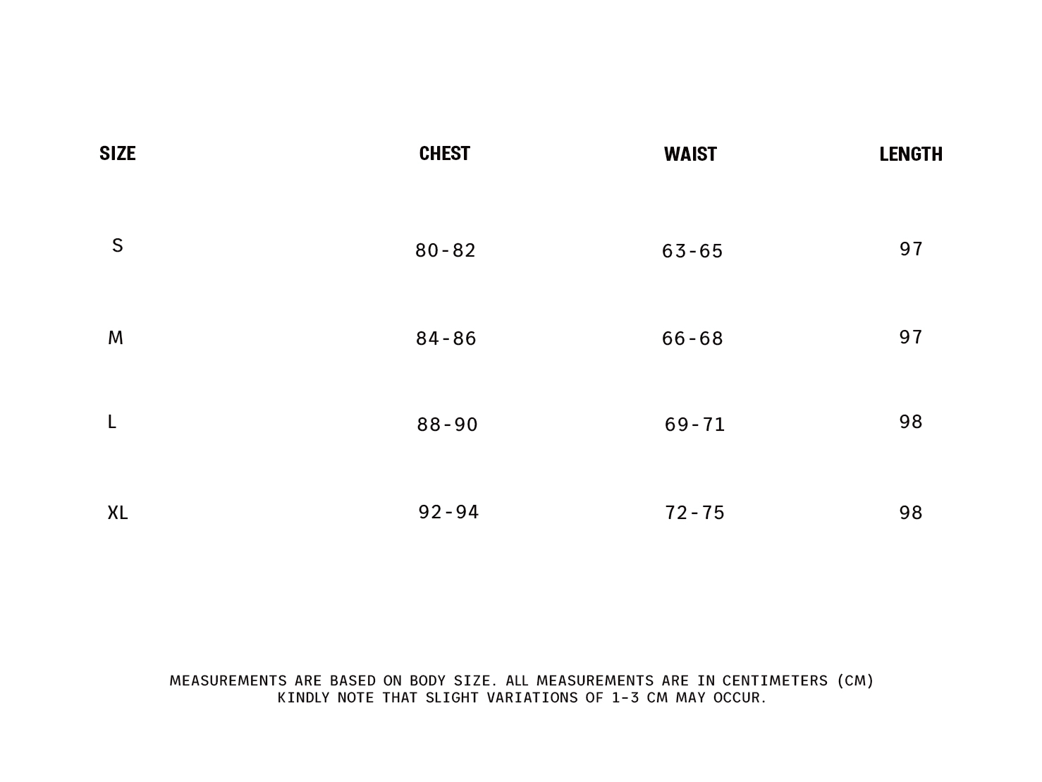 Guide Sizes Image