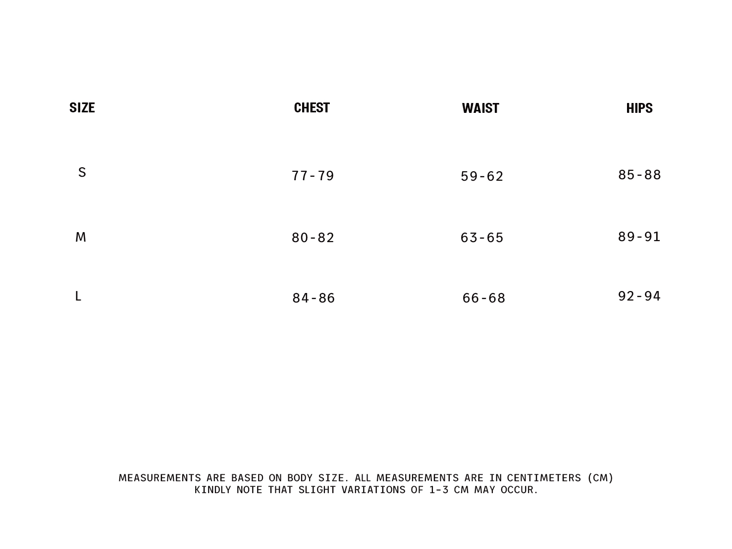 Guide Sizes Image