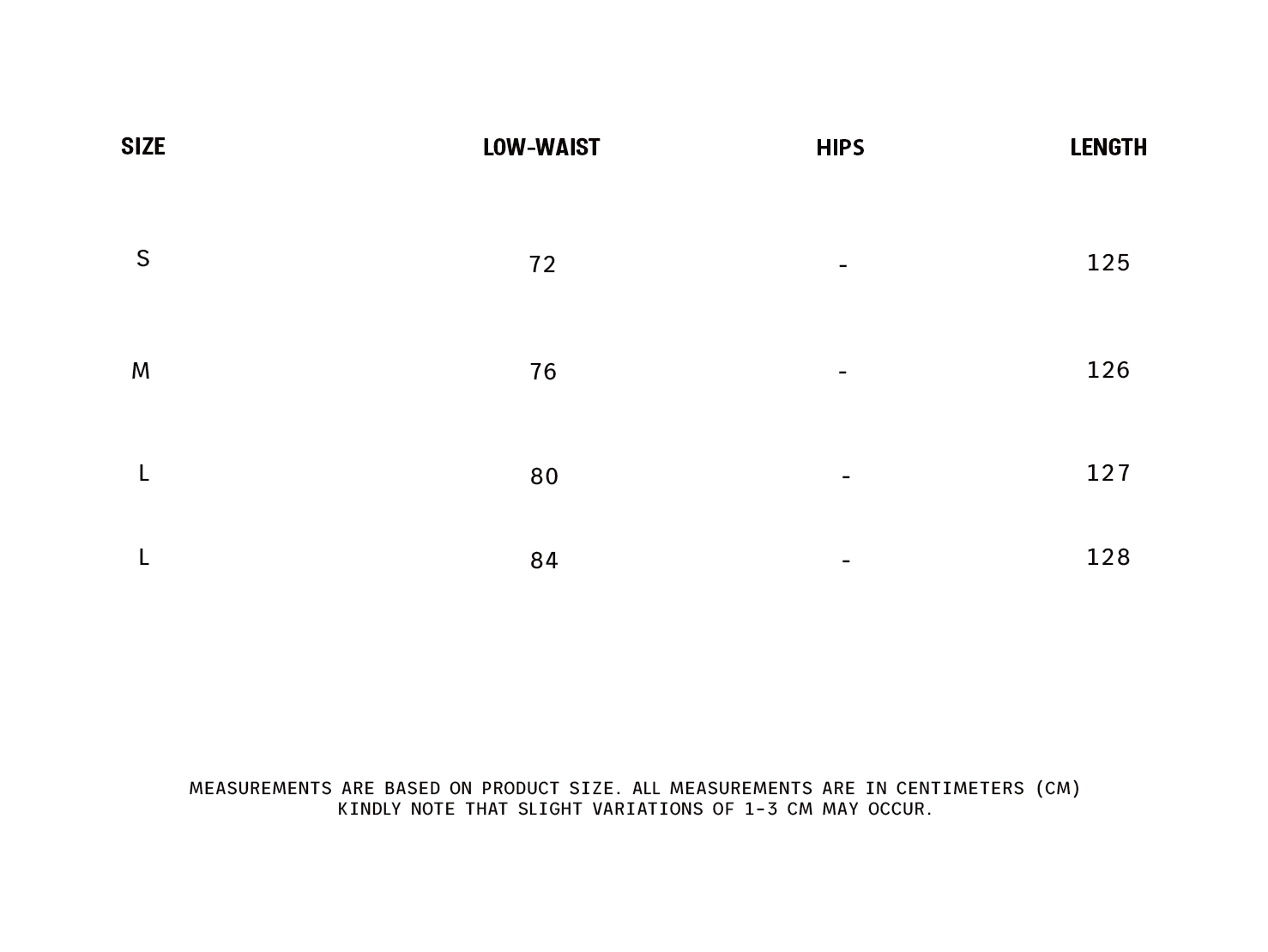 Guide Sizes Image