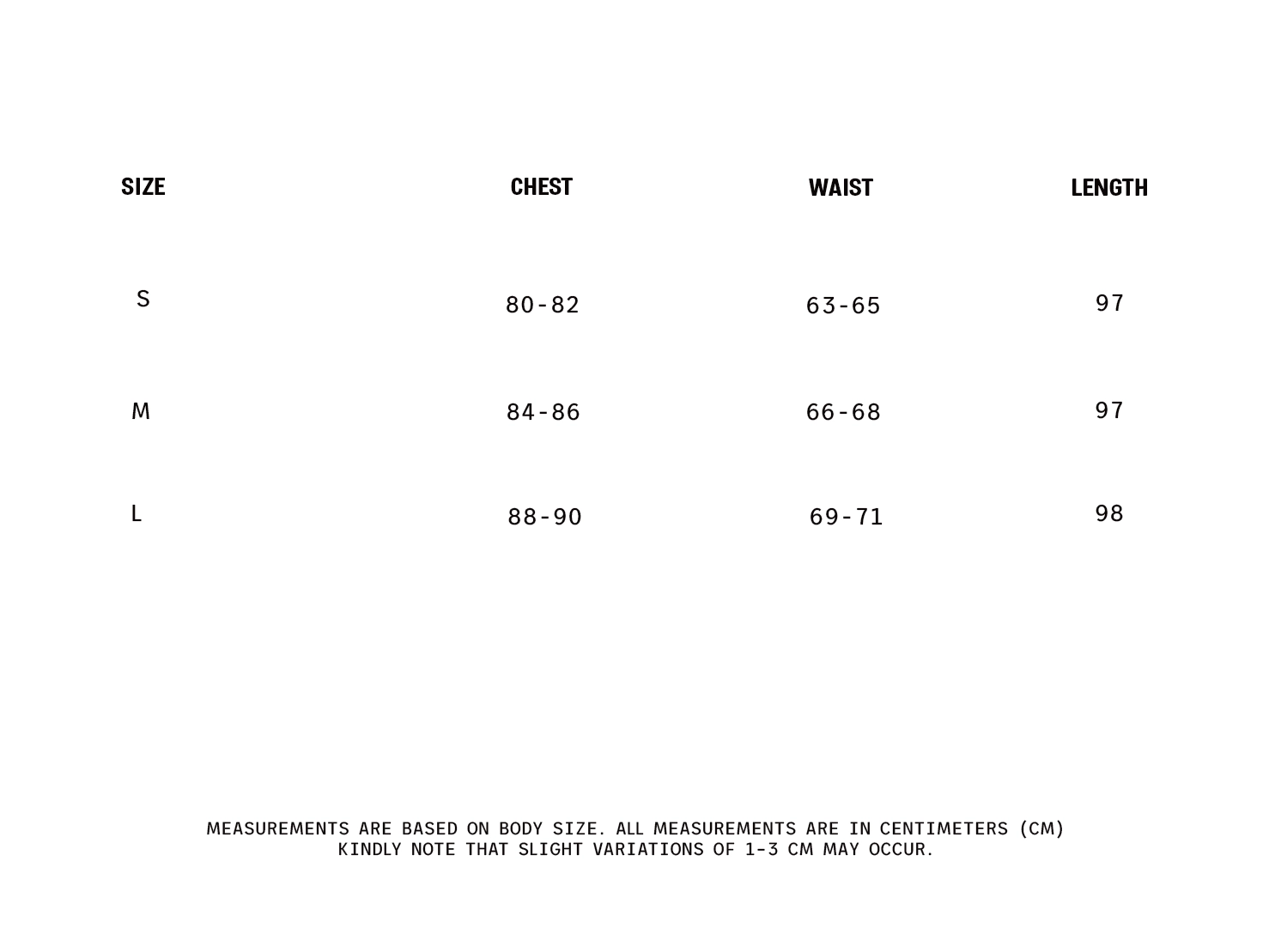 Guide Sizes Image