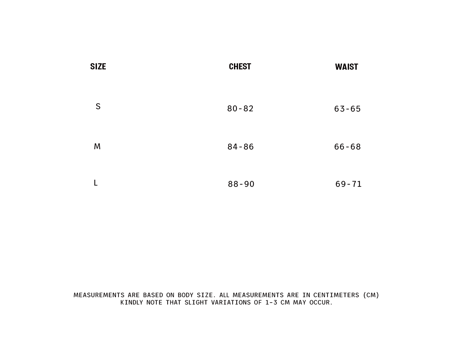 Guide Sizes Image